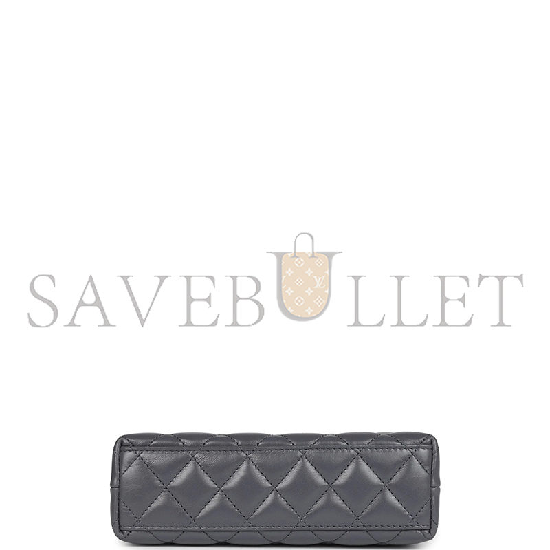 Ch*el grey quilted calfskin mini kelly brushed gold hardware as4416 (19*13*7cm)